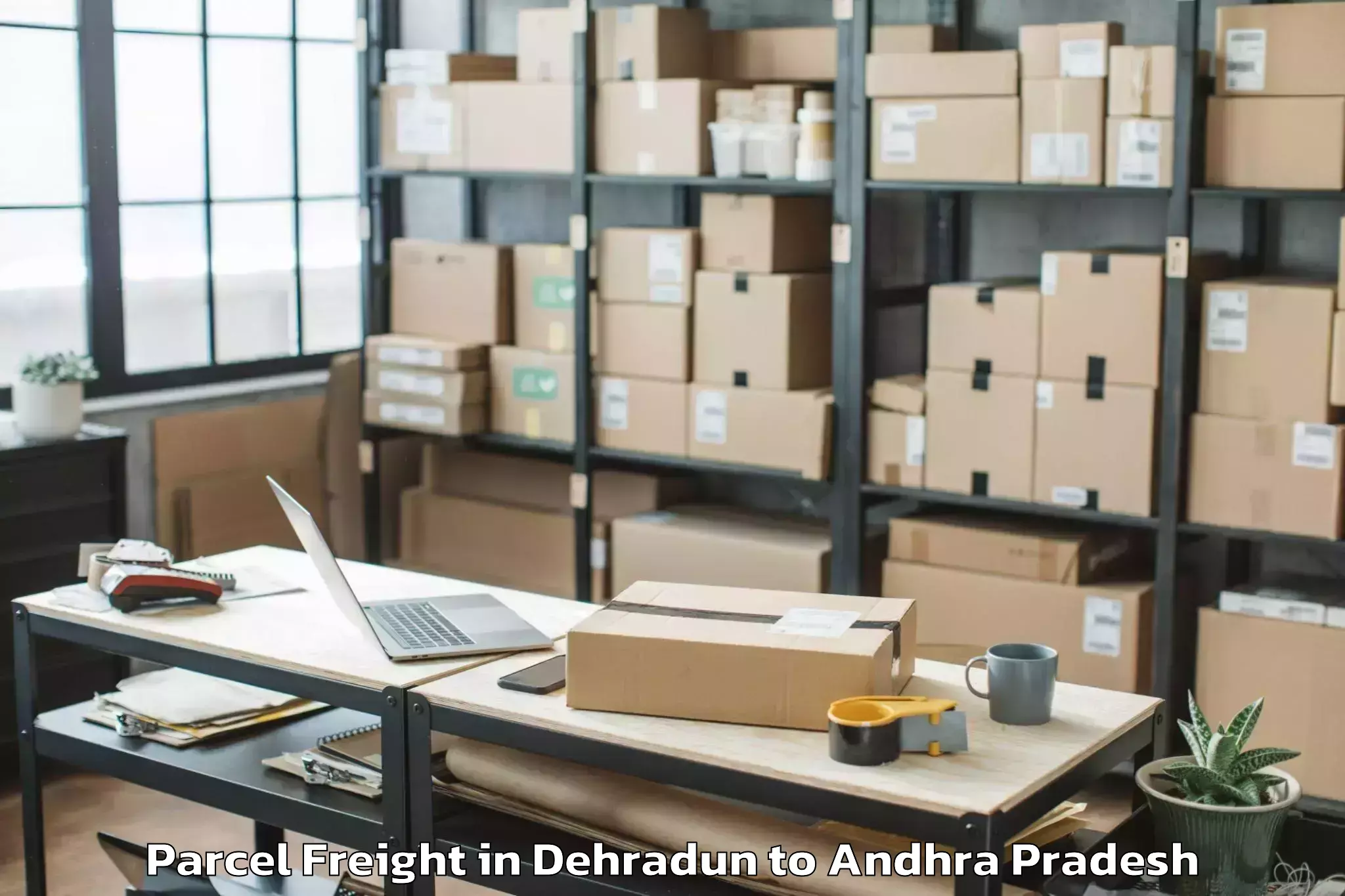 Top Dehradun to Vetapalem Parcel Freight Available